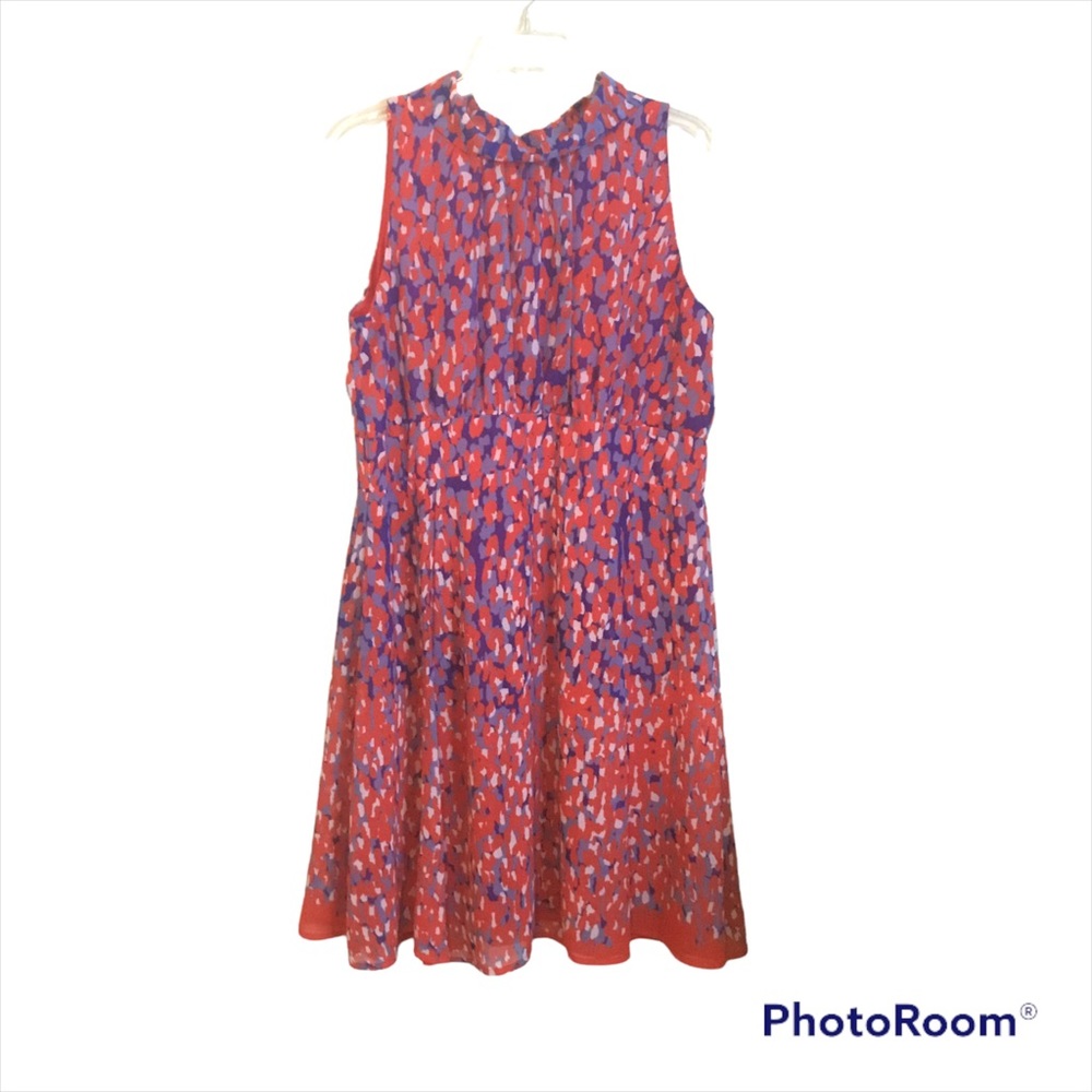 Voir Voir A Line Sleeveless Dress Red Blue Size 14 #305
